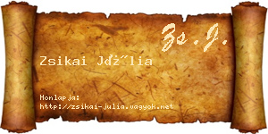 Zsikai Júlia névjegykártya