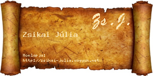 Zsikai Júlia névjegykártya
